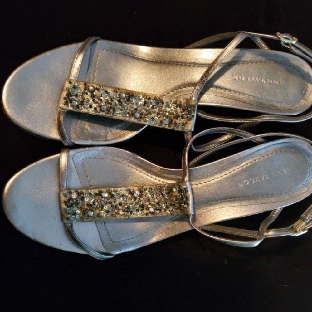 Ann Taylor Sandal Heels with Rhinestones Size 9 M.